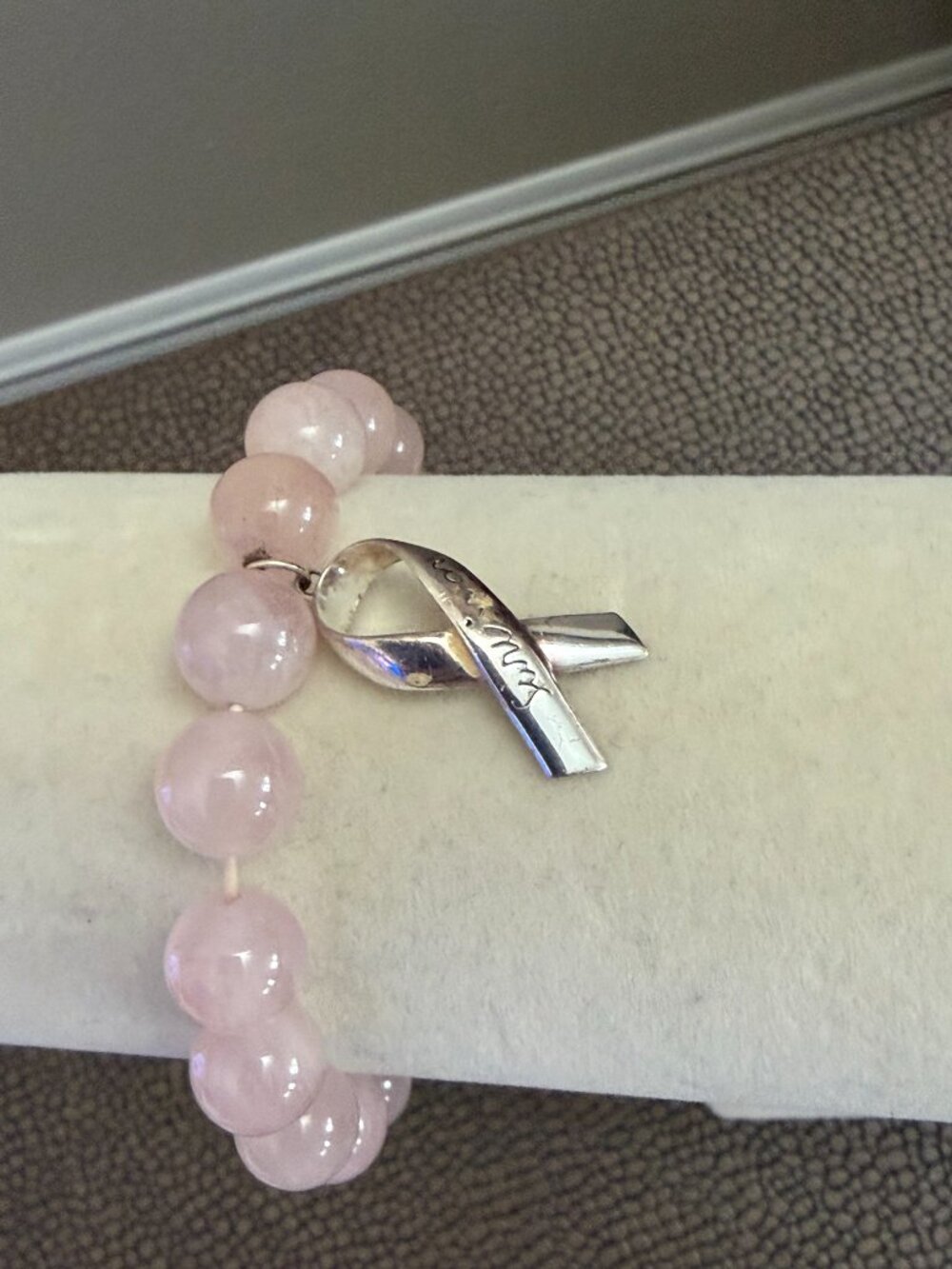 Rose Quartz beaded charm bracelet - Picture 1 of 13